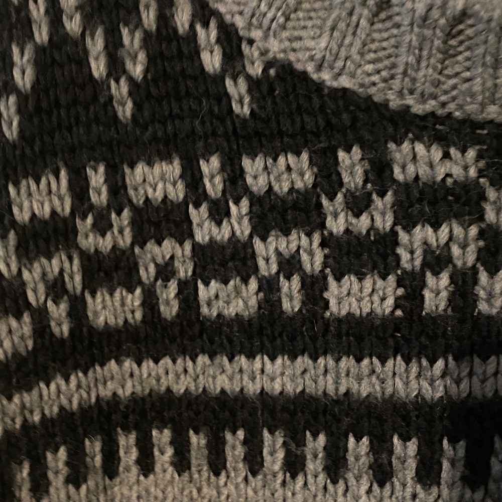 Black and Gray Knit Sweater Dress - Picture 3 of 4